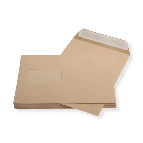 St. Versandtasche, Umschlag, Kuvert, mit Fenster, B5, braun, selbstklebend 25