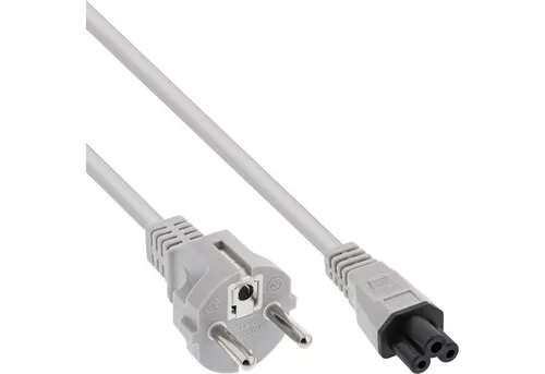 Inline InLine® Netzkabel für Notebook, 3pol Kupplung C5, grau, 1,8m Stromkabel
