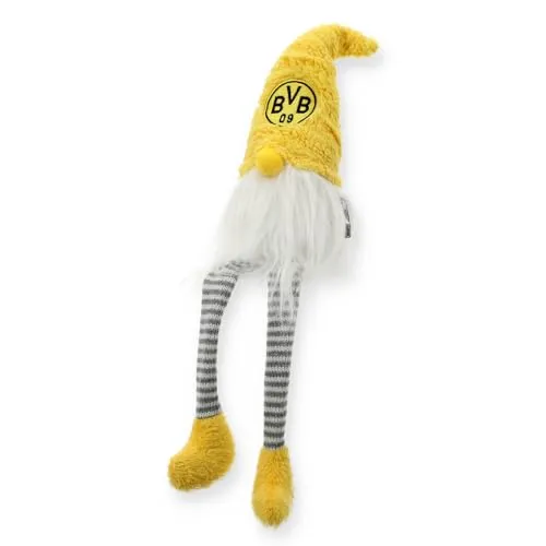 BVB Sitzwichtel, Weihnachtsdekoration, 46 cm, Gelbe Zipfelmütze mit Logo, Polyester