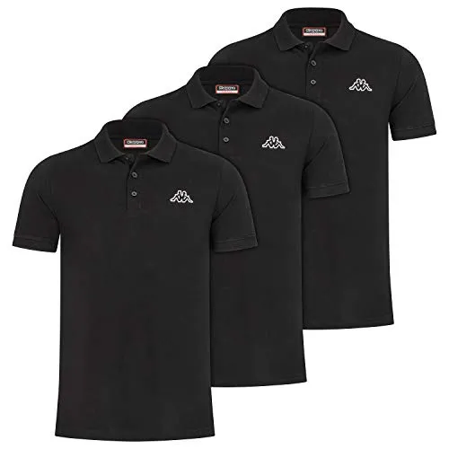 Kappa Herren Polo VELEOT 3 Polo Shirt 3er-Pack XXL in schwarz von Kappa