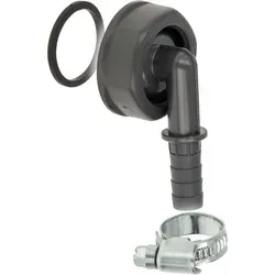 tecuro Geräteanschlusstülle mit 1 Zoll ÜWM x Tülle Ø 11 mm, für Kondensatschlauch /Trockner, REZYKLAT