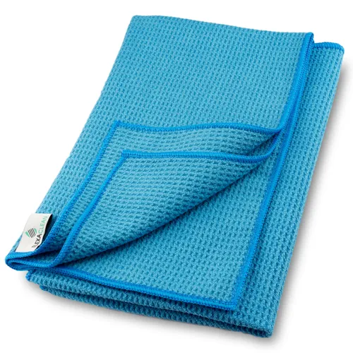 Mikrofaser Trockentuch, Premium Waffeltuch (2 St., 60x40 cm, Blau) streifenfrei