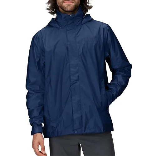 Marmot Precip Eco Jacket arctic navy (2975) M - Outdoor Freizeitjacke für Herren, umweltfreundlich, wasserdicht und atmungsaktiv mit Marmot NanoPro Gewebe, ideal für Wandern und Camping. Praktisch verstaut in eigener Tasche.