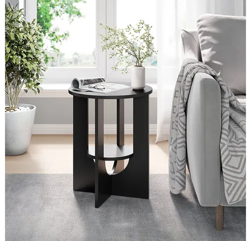 Vicco Couchtisch Vareo, Schwarz, 40 x 40 cm - Der Vareo Couchtisch in Schwarz ist der perfekte Mittelpunkt für Ihr Wohnzimmer. Mit praktischem Stauraum und stilvollem Design fügt er sich harmonisch in jede Einrichtung ein und bietet Platz für Bücher und Snacks.