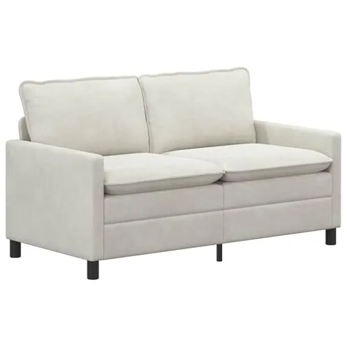 vidaXL Sofa Creme 156 x 81 x 87,5 cm aus Samt - Modernes 2-Sitzer Sofa in Creme, das Stil und Komfort vereint. Der hochwertige Samt bietet eine luxuriöse Haptik, während der stabile Metallrahmen für Langlebigkeit sorgt. Ideal für gemütliche Stunden in jedem Wohnraum.