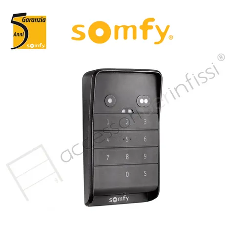 Somfy 1870917 Funkcodetastatur 2-Kanal RTS - Garagentor-Keypads, völlig kabellos und mit Schutzart IP55 für maximale Wetterbeständigkeit, ideal für einfache und sichere Steuerung.
