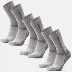KLASSISCHE MERINO WANDERSOCKEN - 3-Pack - Grau - Größe 39-42 - Sportsocken aus robuster Merinowolle für optimale Wärmeisolierung und Komfort. Mit gezielter Polsterung und rutschfester Passform perfekt für jedes Outdoor-Abenteuer.