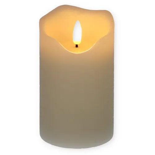 LED Echtwachskerze mit Timer Flackereffekt Echtwachs Kerze Batterie 7,5 x 12,5