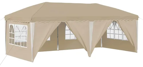 vidaXL Pop-up Partyzelt Creme 575 x 288 x 245 cm – Vielseitig und Wetterbeständig