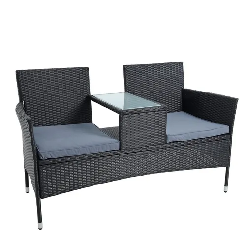 ESTEXO Polyrattan Sitzgruppe in schwarz von ESTEXO