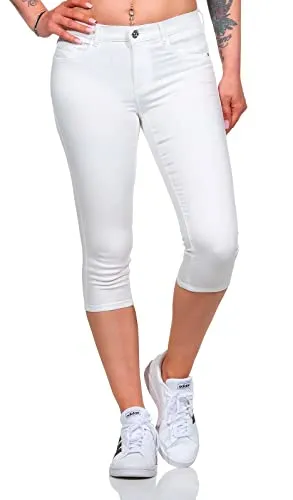 ONLY 3/4-Jeans ONLRain in Weiß, Größe S - Moderne 3/4-Jeans aus komfortablem Materialmix, ideal für lässige Sommerlooks und vielseitig kombinierbar.