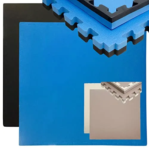 eyepower 4cm dick Fitnessmatte Puzzle - 90x90 cm für Sport & Training - 4 cm dicke Luxus Sportmatte aus EVA Schaumstoff, ideal als Fallschutzmatte und für Indoor-Outdoor Training. Unendlich erweiterbar und beidseitig nutzbar, perfekt für Judo, Gewichtheben und Kinderzimmer.