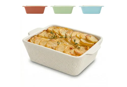 Praknu Auflaufform aus Keramik für 2 Personen - Ideal für Lasagne und Tiramisu - Hochwertige Keramik-Auflaufform mit extra hohem Rand für perfekte Ergebnisse. Ideal für 2 Personen, spülmaschinengeeignet und gleichmäßige Wärmeverteilung für köstliche Aufläufe.