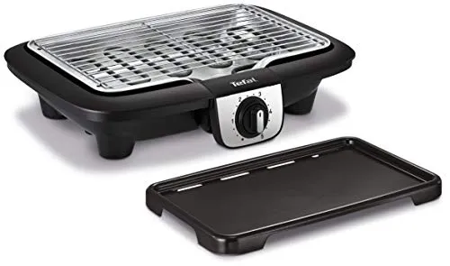 TEFAL YY3818FB Easygrill 2 in 1 Grill + Tisch Plancha - Vielseitiger 2-in-1 Grill und Tischgrill für drinnen und draußen, mit 2100 W Leistung und austauschbaren Kochplatten für unvergessliche Grillmomente.