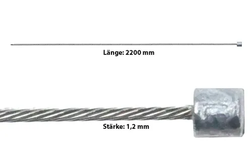Non-Branded Schaltzug Fahrrad Schaltzug 2200mm lang NIROSTA Bowdenzug Seilzug Schaltung