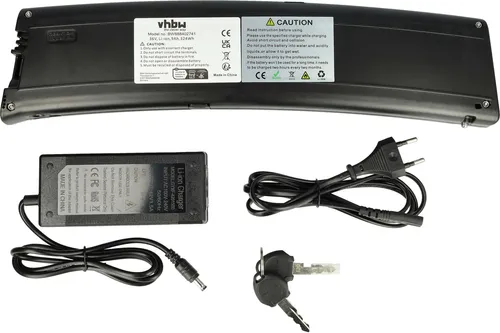 vhbw Akku kompatibel mit Fischer Faltrad FR18 E-Bike (8,7 Ah, 36 V, Li-Ion, inkl. Ladegerät) + Ladegerät - Schwarz