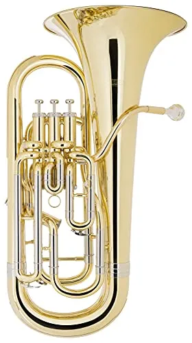 Classic Cantabile EU-1131L Kompensiertes Euphonium - aus Messing, lackiert - Stimmung: Bb - Durchmesser Schallbecher: 300 mm - Bohrung: 14 mm - 4 Pumpventile - inkl. Koffer und Mundstück