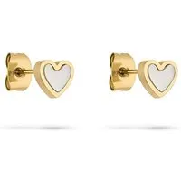s.Oliver Ohrring - Elegante goldene Ohrstecker aus Edelstahl - Hochwertige s.Oliver Ohrstecker aus poliertem Edelstahl, 6 mm groß. Wasserfest und hautfreundlich, ideal für jeden Anlass. Kommen in einem wiederverwendbaren Baumwoll-Säckchen – perfekt zum Verschenken!