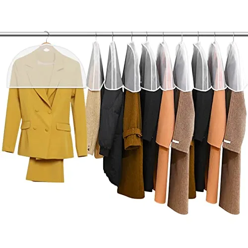 Kleidersäcke, Transparenter Staubschutz, 10 weiße Schultercover Schulterabdeckung, Anzughüllen für Blazer und Hemden, Schulterpolster Schutzhüllen