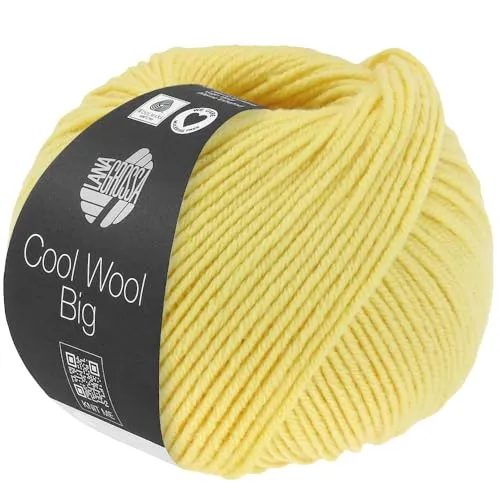 LANA GROSSA Cool Wool Big | Extrafeine Merinowolle waschmaschinenfest und filzfrei | Handstrickgarn aus 100% Schurwolle (Merino) | 50g Wolle zum Stricken & Häkeln | 120m Garn FB 1028
