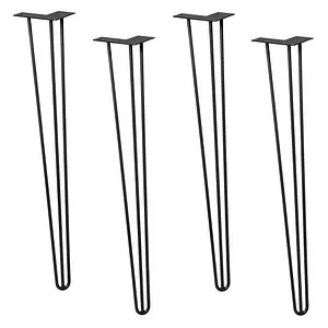 WAGNER® design yourself HAIRPIN ST 8271 Tischbeine schwarz - Mehrzwecktische – Hochwertige Hairpin-Möbelfüße im Midcentury Style, einfach zu montieren und verleihen jedem Möbelstück einen modernen Retro-Look.