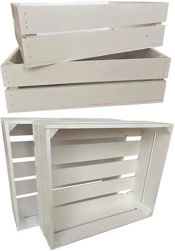 sunnypillow Holzkiste Holzkisten Obstkisten Apfelkisten in vielen Farben zur Auswahl, 4er Set 50x40x15cm