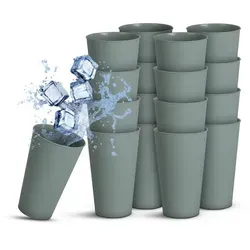 ProHome Mehrwegbecher Trinkbecher 0,4 Liter - BPA Frei - Kunststoffbecher, bruchfest und spülmaschinengeeignet, ideal für Partys und Camping. Erhältlich in grün, stapelbar und lebensmittelecht.