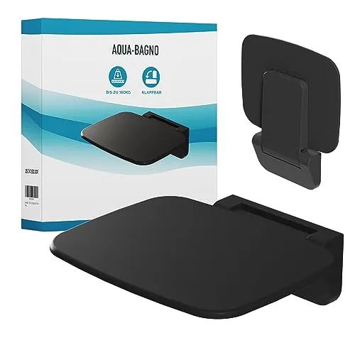 Aqua Bagno Duschklappsitz | Wandmontage, bis 160 kg belastbar | Platzsparender Duschsitz für Senioren