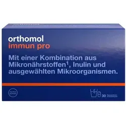Orthomol Immun pro Granulat/Kapsel 30er-Packung - Nahrungsergänzungsmittel zur Stärkung des Immunsystems mit einer einzigartigen Kombination aus Mikronährstoffen, Inulin und ausgewählten Probiotika für optimale Darmgesundheit.