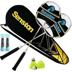 Badminton Set Leichtgewicht mit Schlägertasche in Gelb Grün - Erlebe den Spielspaß mit dem Badminton Set Leichtgewicht! Ideal für Anfänger und Freizeitspieler – inklusive 2 Schlägern, 2 Federbällen und einer praktischen Schlägertasche für einfachen Transport.