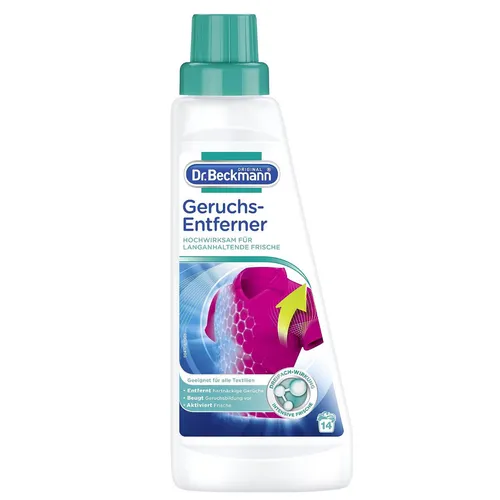 Dr. Beckmann Geruchsentferner Kapsel - 500 ml - Effektiver Geruchsentferner für Textilien, entfernt Schweiß- und Nikotingerüche und sorgt für frischen Duft bei bis zu 20 Wäschen.