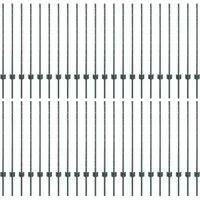 vidaXL Zaunpfosten Silber 44 pcs Grün 100 x 1 m - Hochwertige Zaunpfosten für den Außenbereich, ideal für stilvolle Gartengestaltung und optimale Privatsphäre. Wetterfest und langlebig, sorgt er für eine elegante Abgrenzung in jedem Garten.