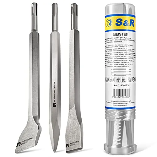 S&R Meißel-Set SDS-plus, 3-teilig
