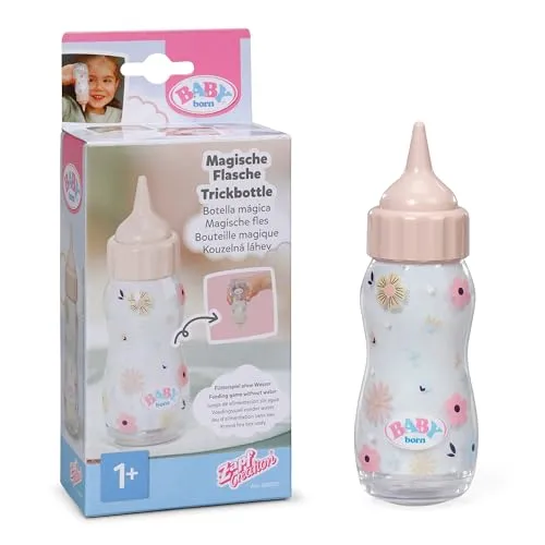 Baby Born Puppen Flasche Lunch Time Magische Flasche - Puppenflaschen für realistische Rollenspiele, mit magischem Blumendesign, Flüssigkeit „verschwindet“ beim Füttern – ideal für fürsorgliche Puppeneltern!