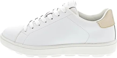 Geox Damen D SPHERICA ECUB-1 B Sneaker, White/LT Gold, 38 EU - Stylische Sneaker mit atmungsaktiver Technologie, ideal für den Alltag und bequem bei jedem Schritt.