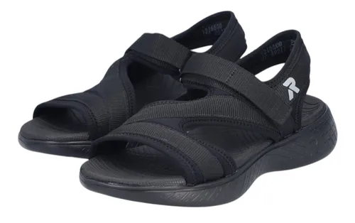 RIEKER SPORT Sandale für Damen, Gr. 42, schwarz - Wanderschuhe: Bequeme Trekkingsandale mit Klettriemchen und rutschhemmender Sohle für optimale Sicherheit und Komfort beim Outdoor-Abenteuer.