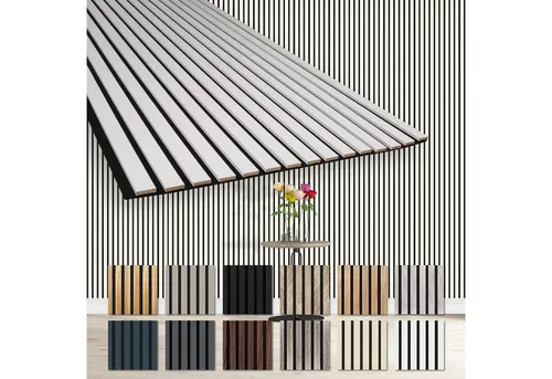 HEXIM Akustikpaneele 4 Stück 278x60cm - Flexible MDF Wandpaneele für optimale Raumakustik - 4 flexible Akustikpaneele (2780 mm, 6,68 m²) aus recyceltem Filz und MDF. Schlichte Montage, ideal für Wohnzimmer und Büros. Verbessern Sie die Akustik und setzen Sie stilvolle Akzente in jedem Raum.
