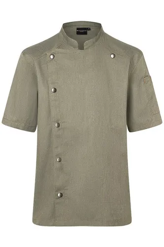 Karlowsky Fashion Kochjacke KARLOWSKY Herren Kochjacke JEANS-STYLE Kurzarm Modern-Fit Grün