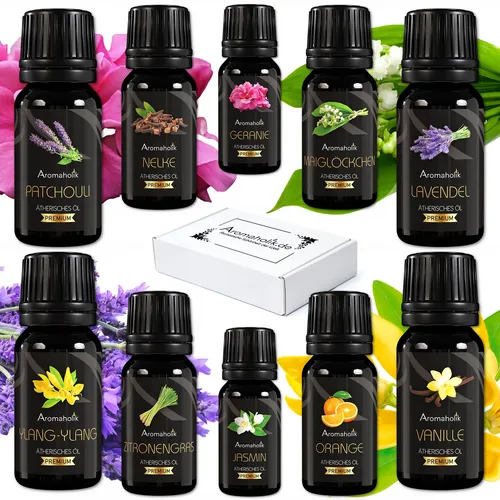 10er Damenset Ätherische Öle BIO 100 % naturrein – Essential Oil Set 10×10ml