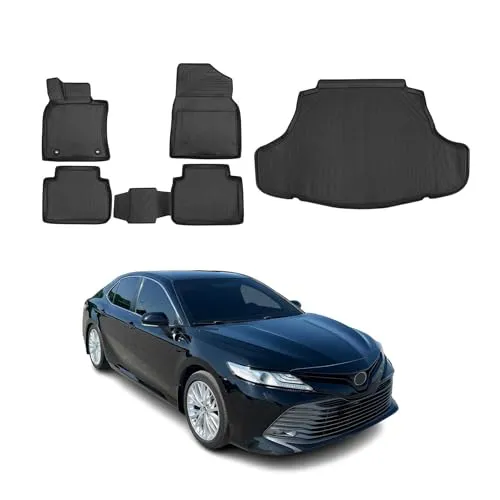OMAC Kofferraumwanne Set für Toyota Camry 2018-2020 - Fahrzeugspezifische Gummi-Fußmatten, wasserdicht und rutschfest, bieten perfekten Schutz und einfache Reinigung für den Innenraum Ihres Toyota Camry.