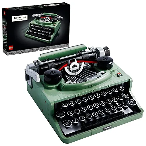 LEGO Ideas Schreibmaschine 21327 - Retro Bauset für Erwachsene - Bauspielzeugset mit beweglicher Schreibmaschine, die echtes Papier nutzt. Ideal für kreative Hobbys und als einzigartiges Geschenk für Retro-Liebhaber.