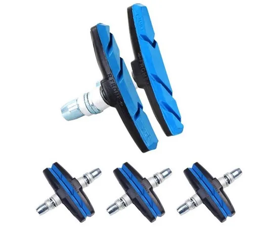 BAYLI V-Brake 8 Stück Fahrrad Bremsen Set für Shimano, 4 Paar Bremsschuhe BLAU für