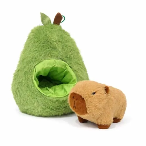 Soma Capybara Kuscheltier braun Figur Plüsch 25 cm Plüsch Capybara in Avocado grün