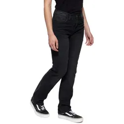 Queen Kerosin Motogear Black Damen Motorrad Jeans, schwarz, Größe 32 - Stilvolle Motorradhose von Queen Kerosin mit bestickten Gesäßtaschen. Der Five-Pocket-Style bietet praktischen Stauraum und eine perfekte Passform für Motorradfahrerinnen.