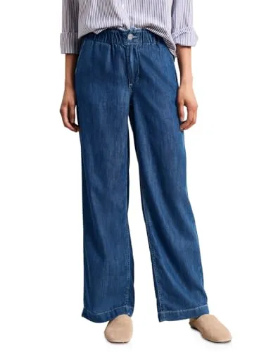 Street One Wide Leg Jeans Dark Indigo - Stylische Wide Leg Jeans im Loose Fit mit hohem Bund. Ideal für einen lässigen Look. Perfekte Passform mit hochwertigen Materialien für optimalen Tragekomfort.