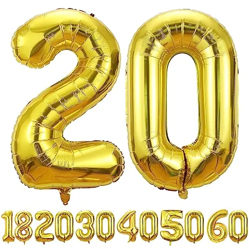 luftballon 20 jahre | Gold 20 ballons-40