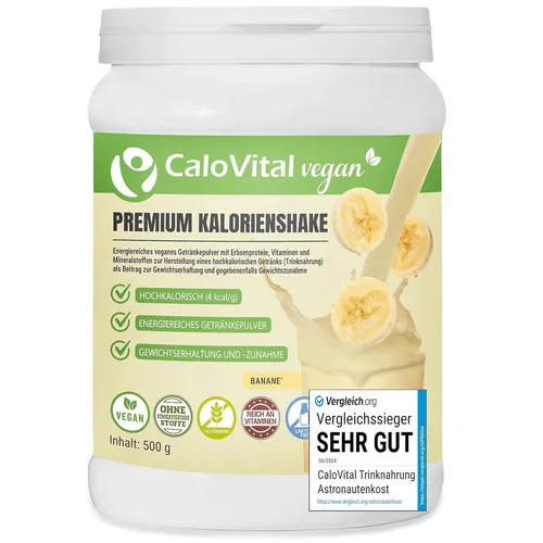 CaloVital Zunehmen Hochkalorische Trinknahrung - Vegane Kalorien, 500g Pulver - Proteine: Hochkalorische vegane Trinknahrung zur Unterstützung beim Zunehmen, ideal für Sportler und Senioren. Einfach in Shakes oder Speisen integrierbar!