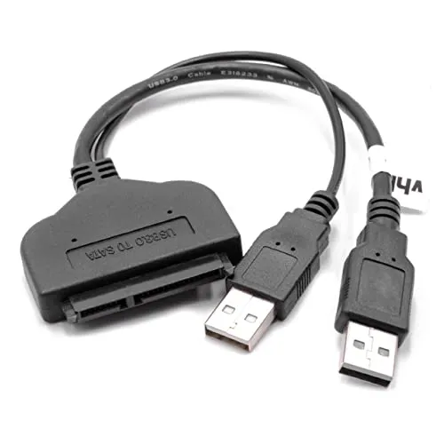 vhbw SATA III zu USB 3.0 Adapter Festplattenkabel Anschlusskabel kompatibel mit 2,5