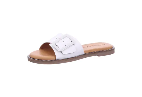 Tamaris Pantolette weiß 37 EU - Stylische Pantoletten in Größe 37, aus hochwertigem Leder, perfekt für entspannte Sommerlooks und bequemes Tragen.