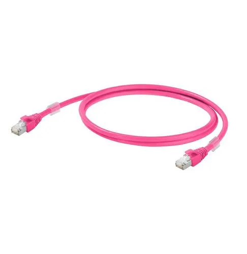 Weidmüller 1201270020 RJ45 Patchkabel CAT 6a S/FTP 2.00m Magenta UL-zertifiziert 1St.